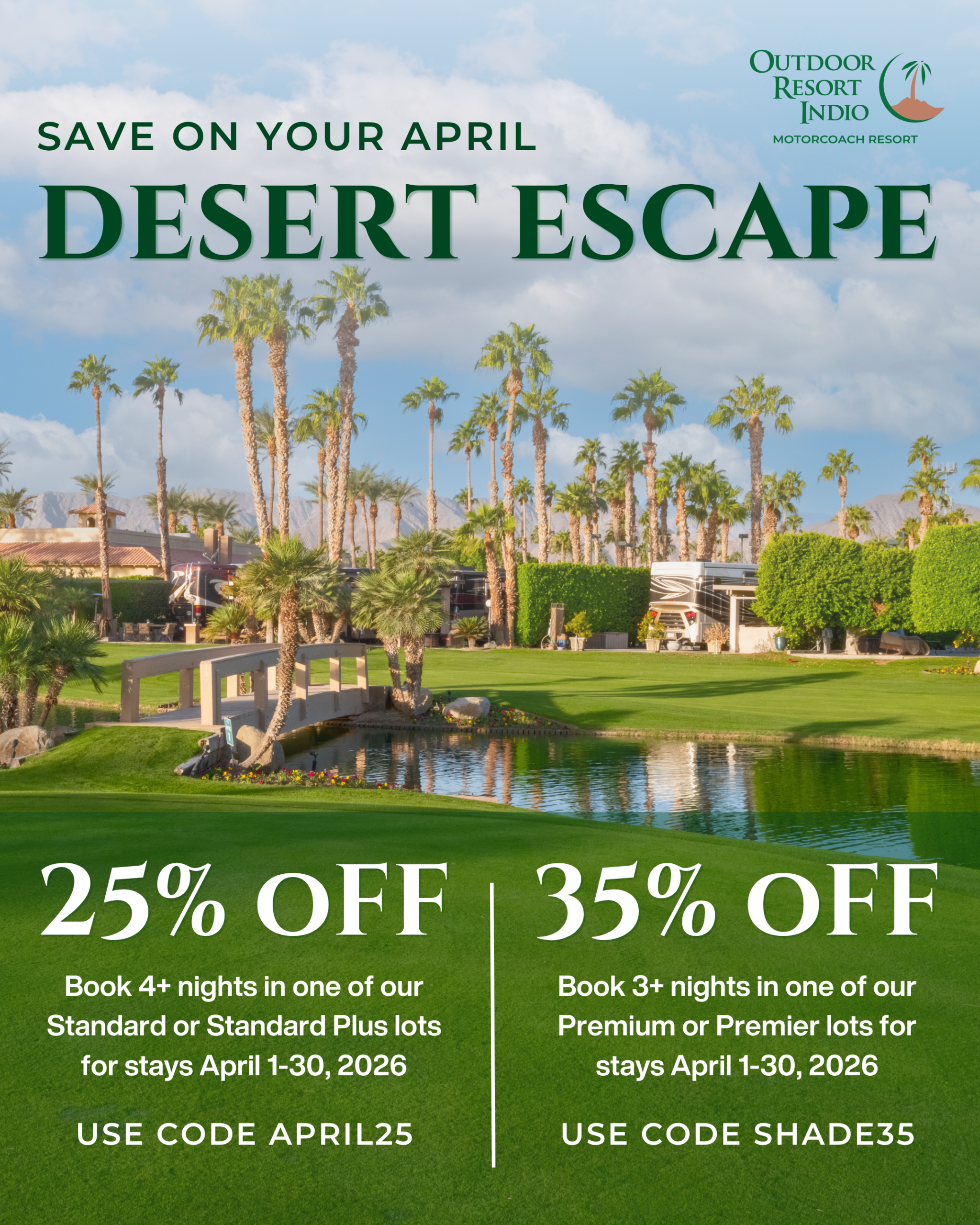 Outdoor Resort Indio — April Desert Escape promotion